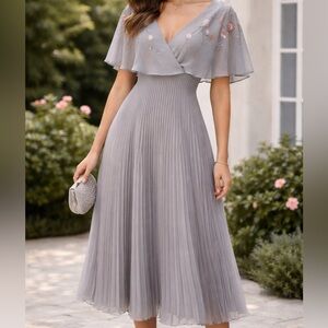 ASOS Gray Floral Midi Dress